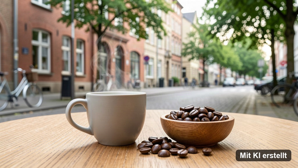 Kaffeebohnen in Hannover kaufen – ganze Bohnen und Kaffeetasse im Stadtcafé