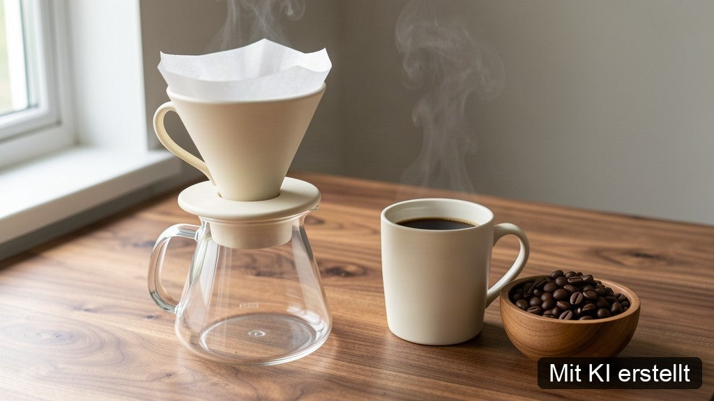 Handfilter mit mittelgerösteten Kaffeebohnen für Filterkaffee
