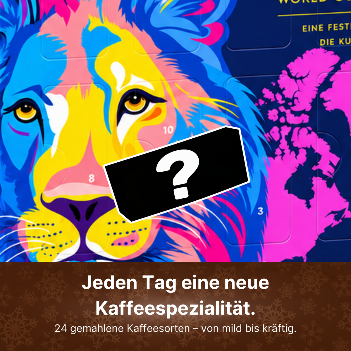 KUGA® Gemahlener Kaffee Adventskalender 2026 mit 24 Sorten Fairtrade & Bio